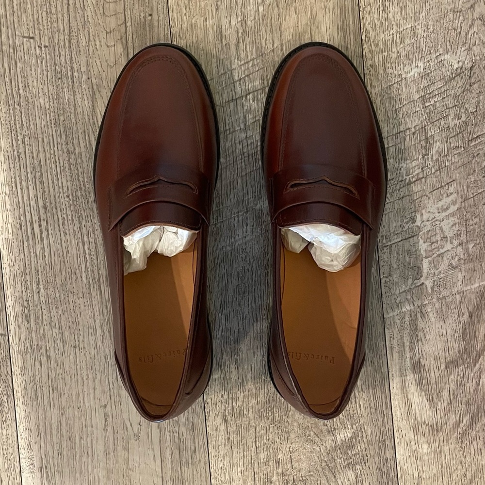 Paire et Fils Chestnut Leather Lugsole Loafers Size EU 40